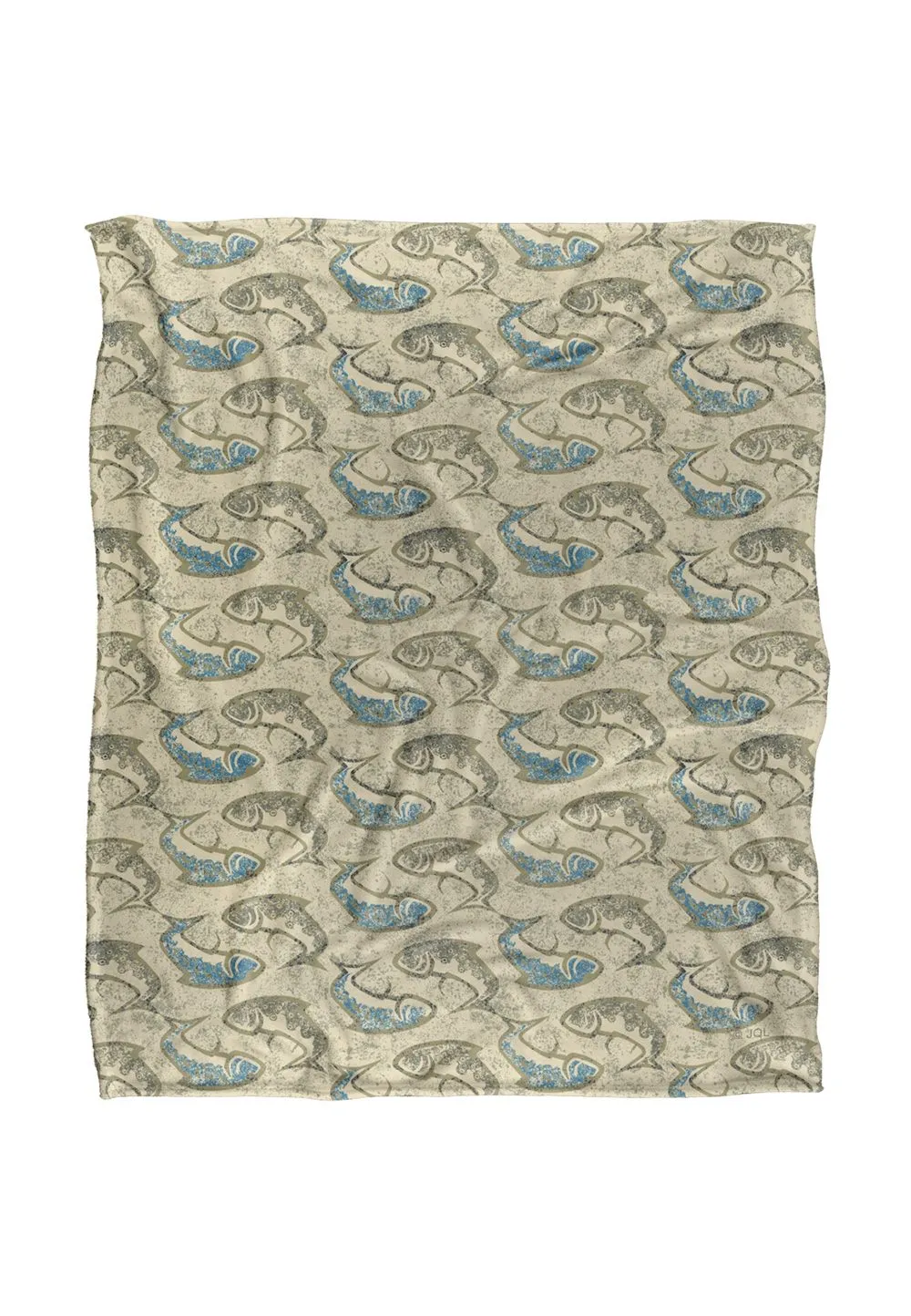 JQ Licensing Jl-Jp Ying Yang Fish Pattern Silky Touch Super Soft Throw Blanket 152 X 127 cm in White