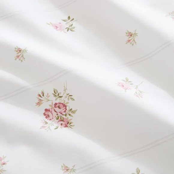 Bianca Vintage Rosebud Lace 100% Cotton Duvet Cover & Pillowcase Set 3