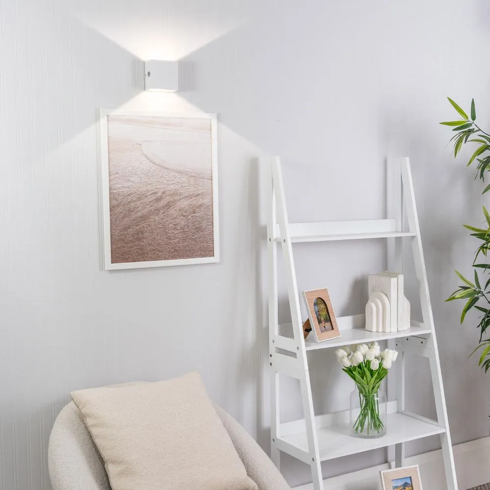 ValueLights Marx White Rechargeable Easy Fit Wall Light Fitting