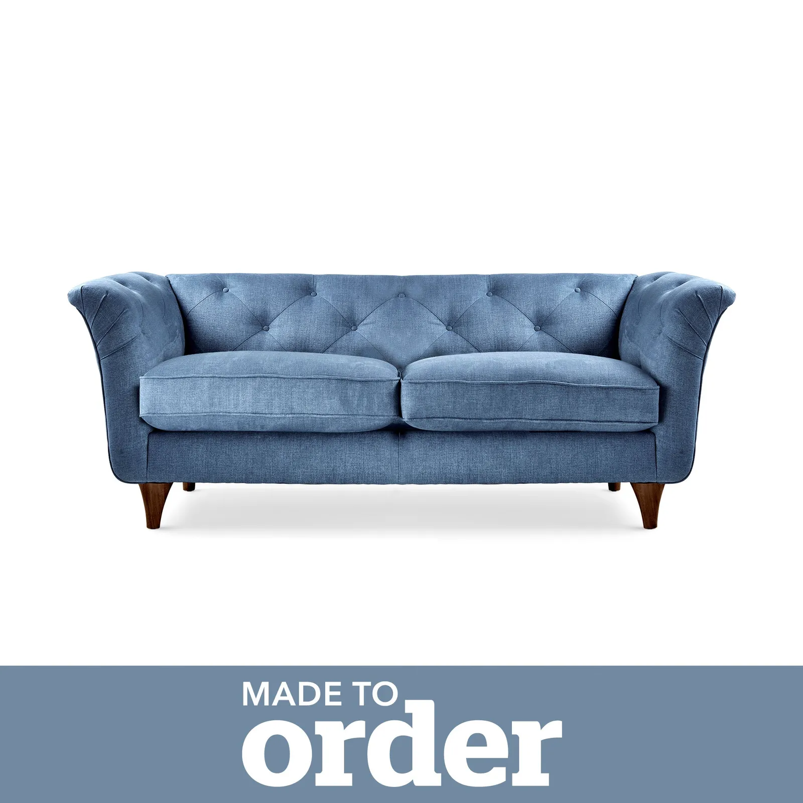 Jaipur 2 Seater Sofa Brushed Plain Fabric Brushed Plain Cobalt