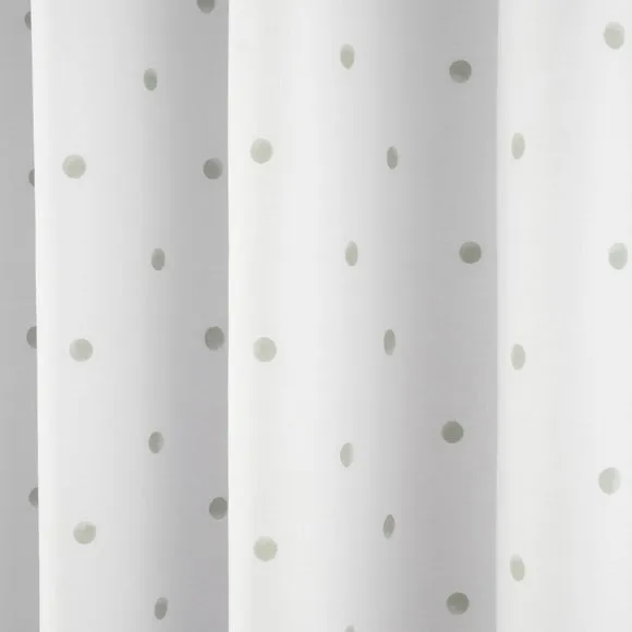 Polka Dot Polycotton Blackout Eyelet Curtains 3