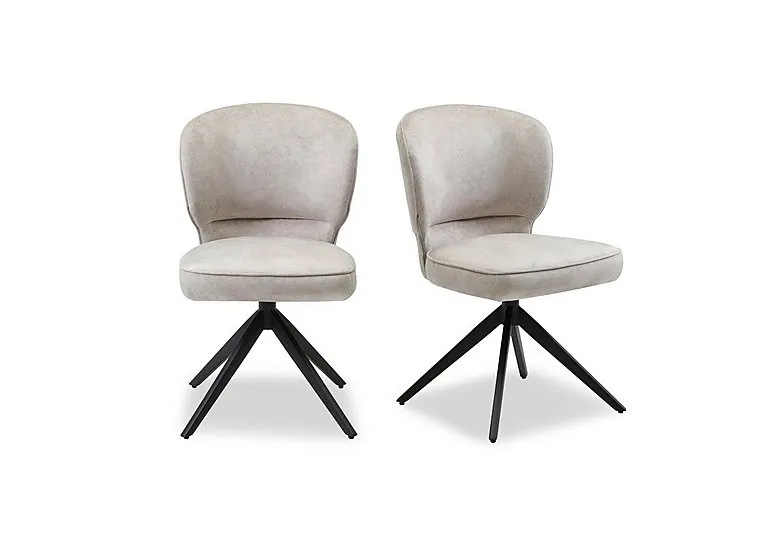Imperium Pair of Fabric Swivel Dining Chairs
