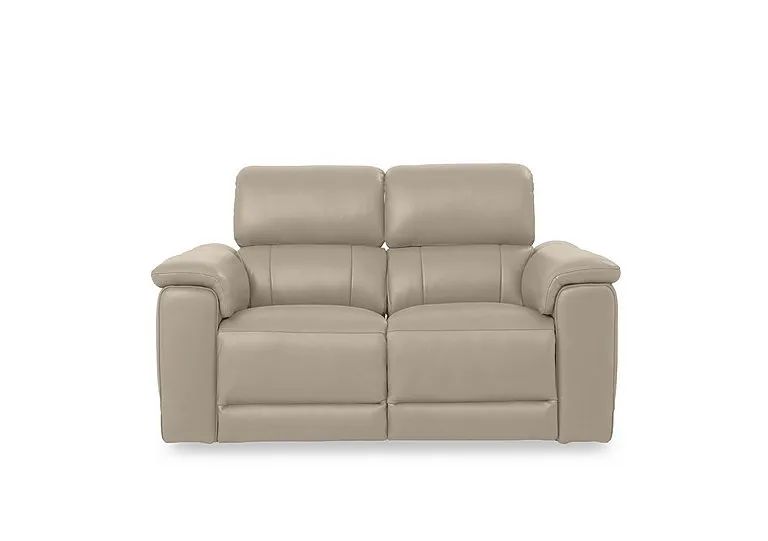 Genius Leather 2 Seater Power Recliner Sofa with Power Headrests and Bluetooth Speakers