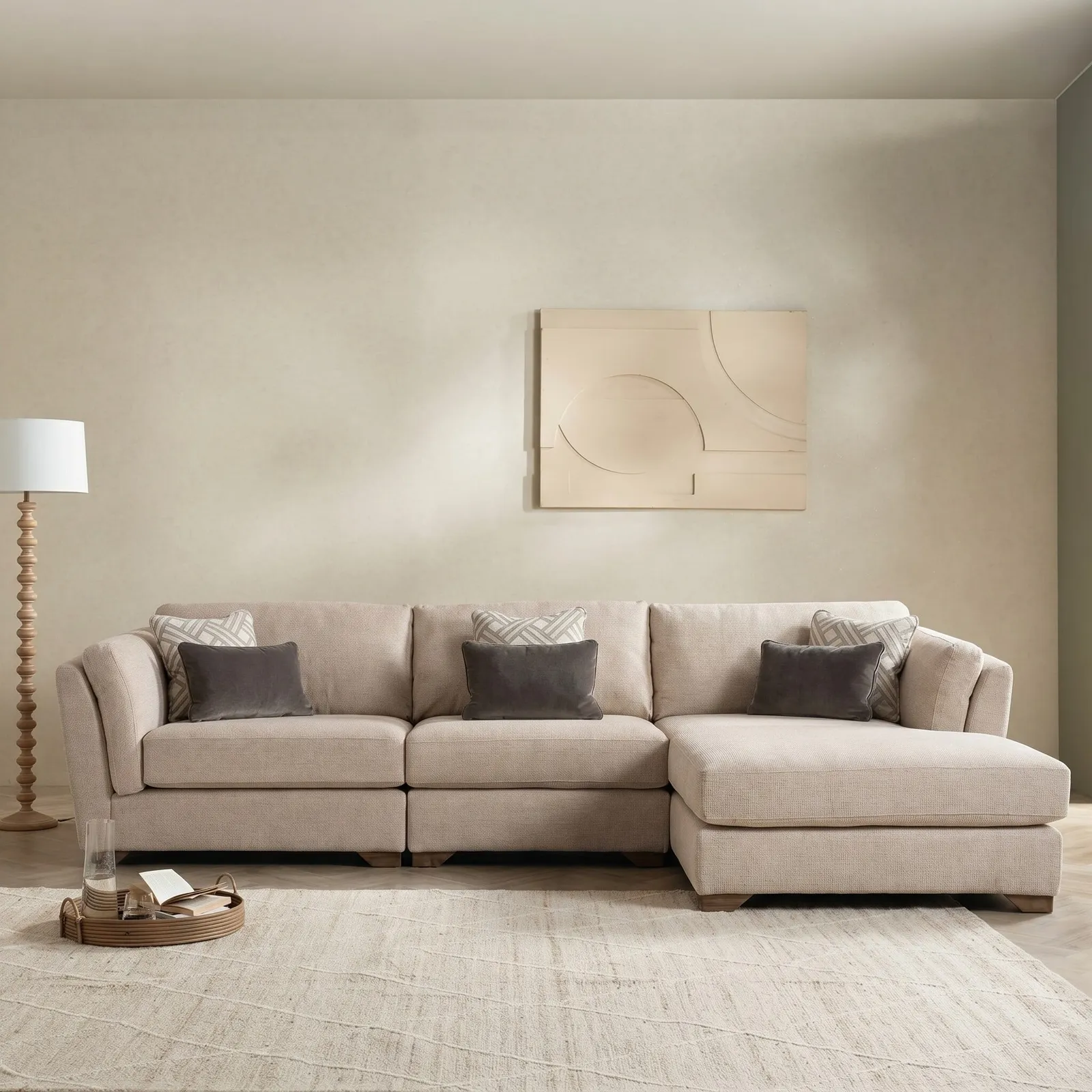 Geneva Large Rhf Chaise Corner Sofa, Brown | Barker & Stonehouse 2