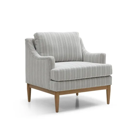 Zella Natural Striped Chenille Occasional Chair 3
