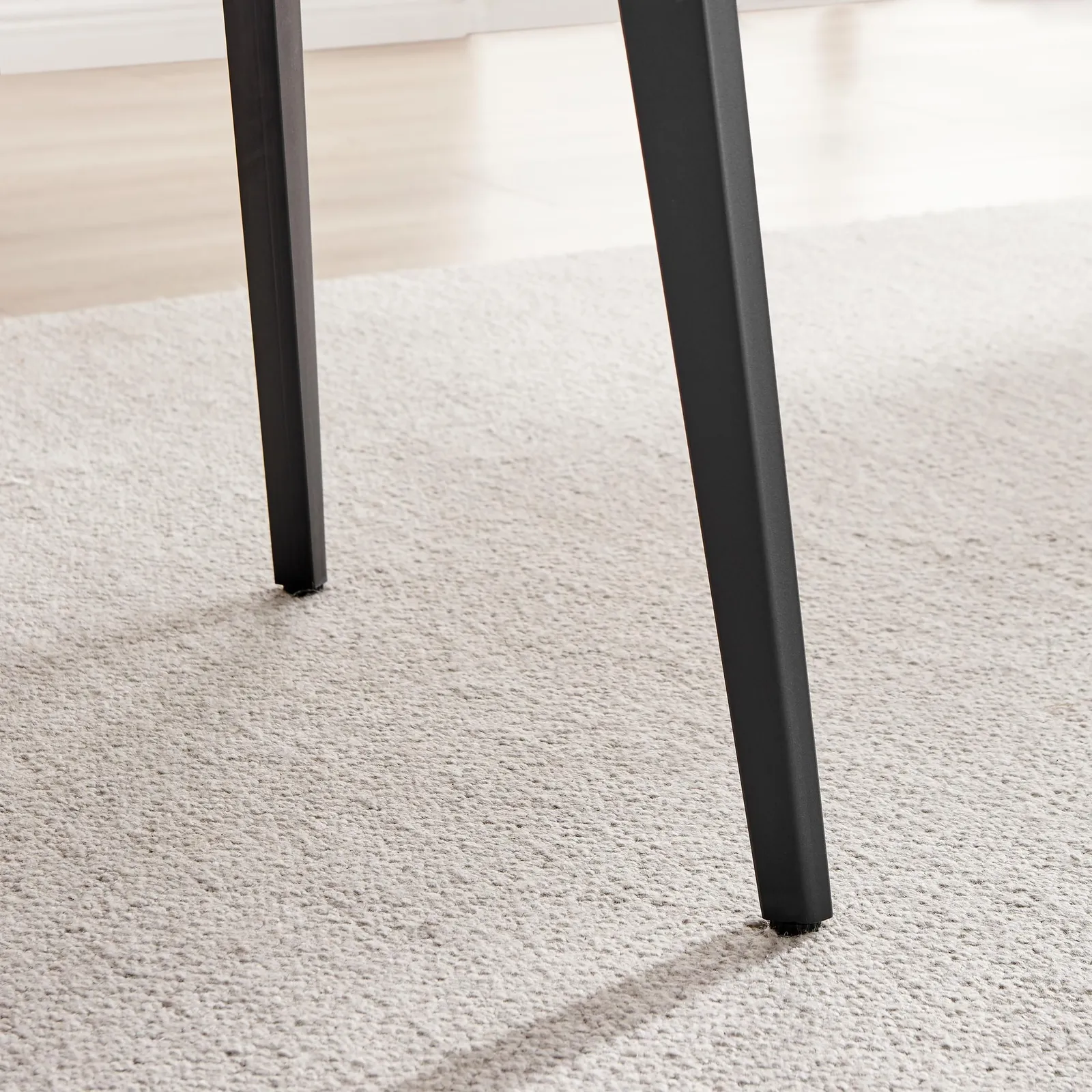 FurnitureboxUK Koko 4-Seater Round Melamine Scratch Resistant Dining Table With Black Legs in Walnut 5