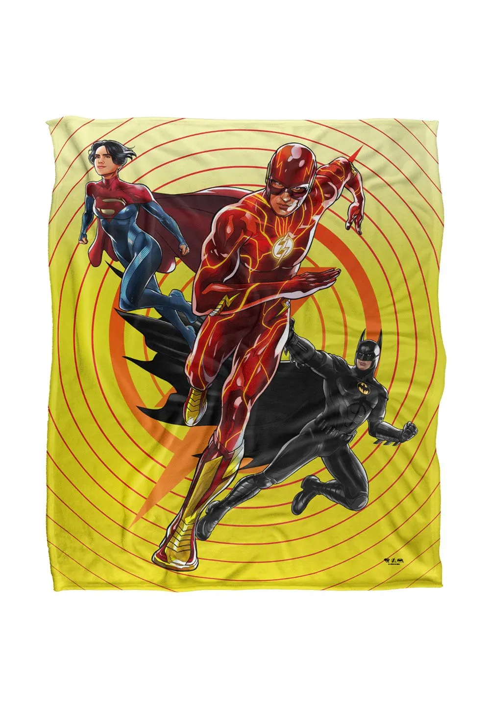 Warner Brothers The Flash Batman Supergirl Team Silky Touch Super Soft Throw Blanket in White