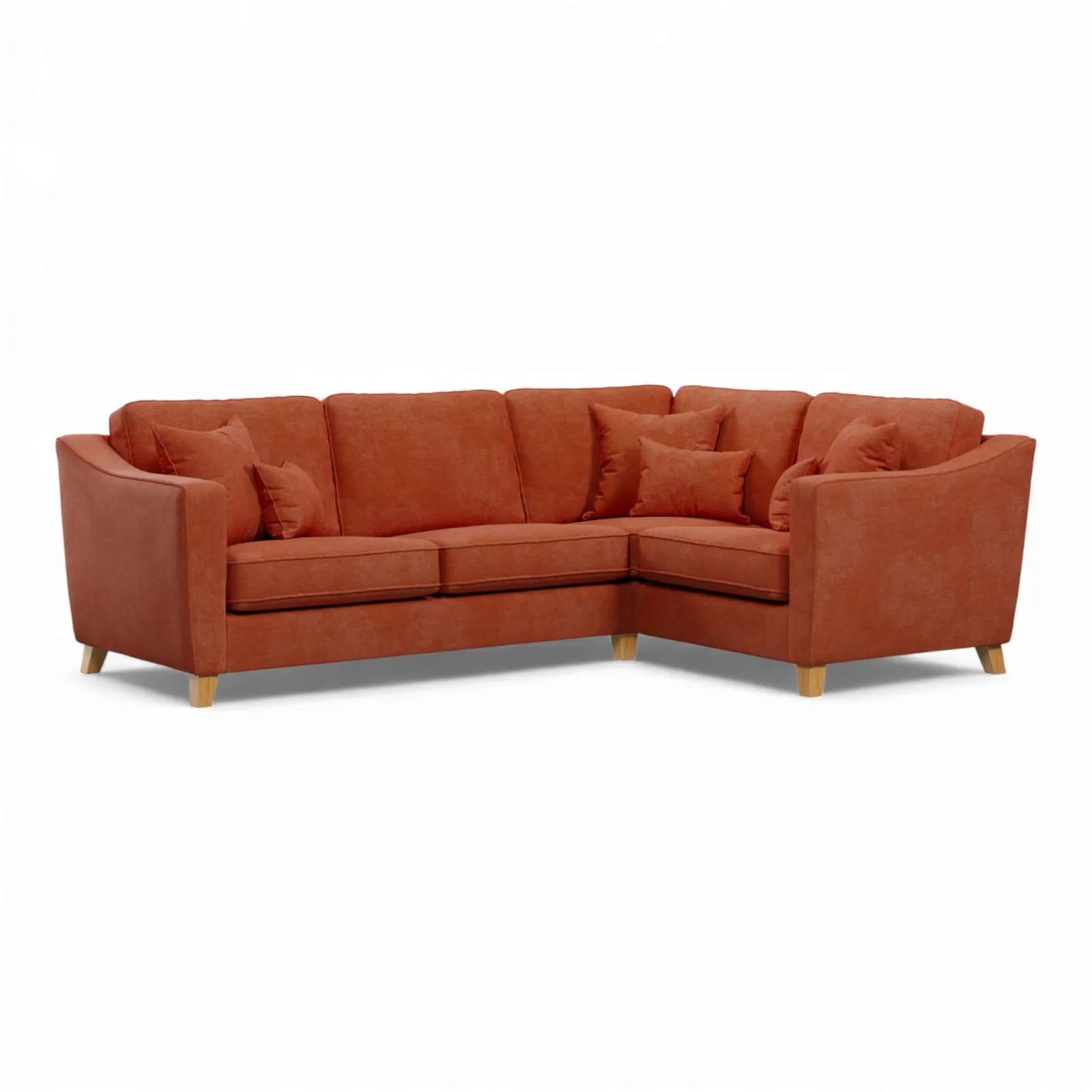 The Great Sofa Company Jackson Left Hand Facing Chenille Corner Sofa in Terracotta 2