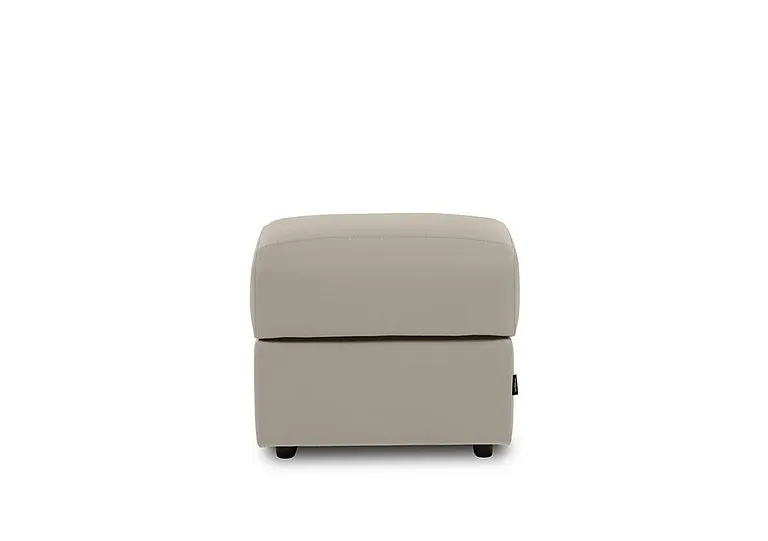 Nicole Square Leather Storage Footstool