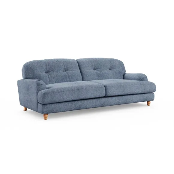 Martha Slub Faux Linen 4 Seater Sofa 6
