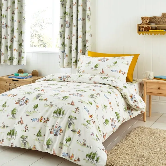 Disney Winnie the Pooh Watercolour Cotton Duvet Cover and Pillowcase Set 2