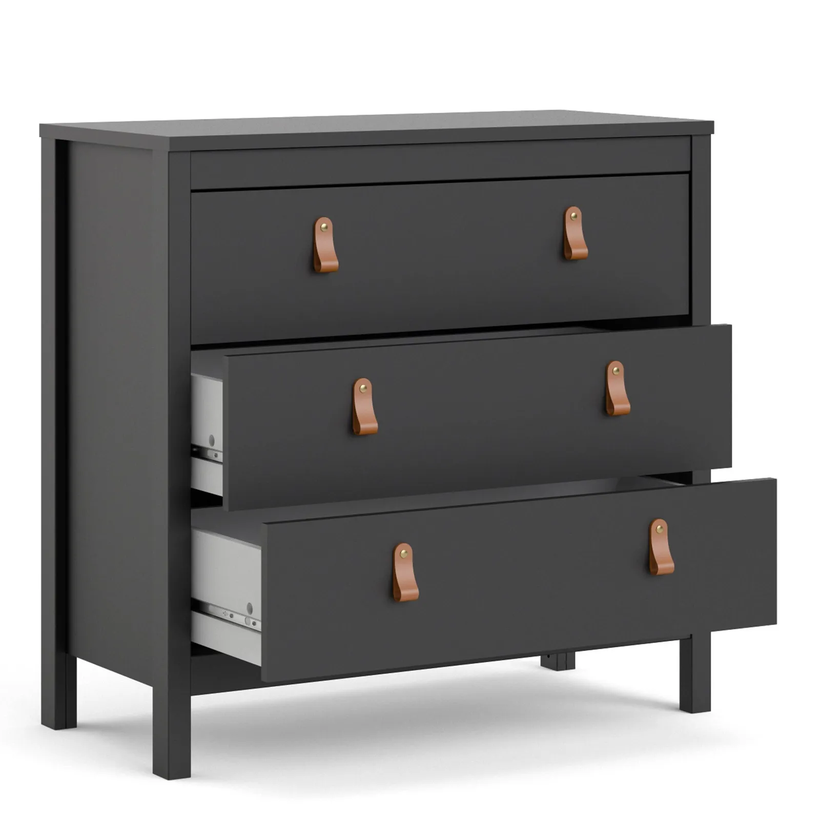 Furniture To Go Barcelona Chest 3 Drawers in Black 4