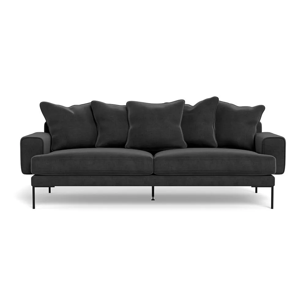 Heal's Torrington 4 Seater Sofa Smart Luxe Velvet Nickel Black Feet 1