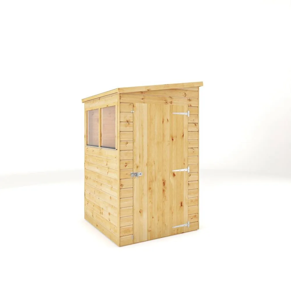 Mercia 4 x 4 Feet Modular Shiplap Pent - Wood - L134 x W127.9 x H203.3 cm in Light Brown