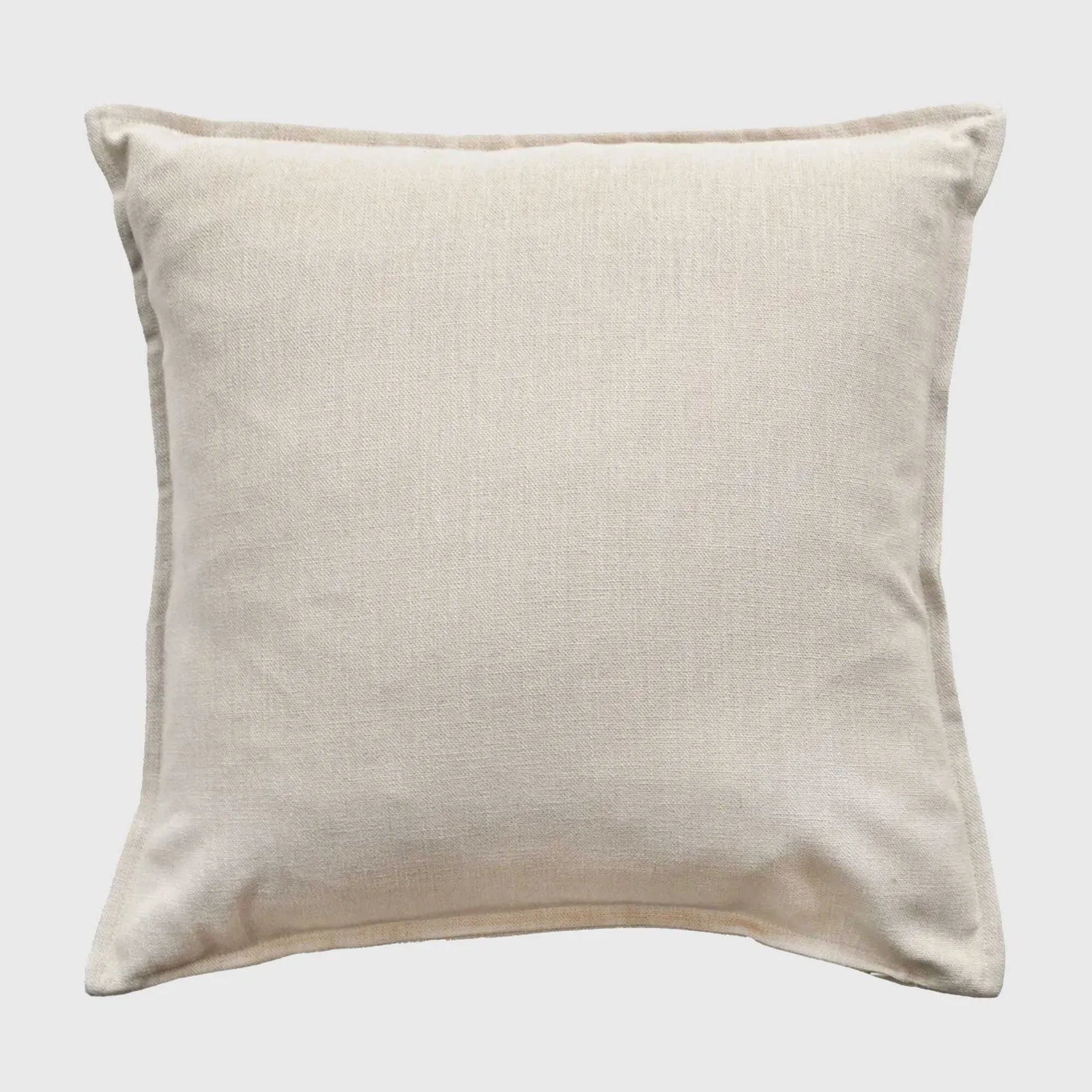 Ivory Border Cushion, Square, Neutral Polyester | Barker & Stonehouse