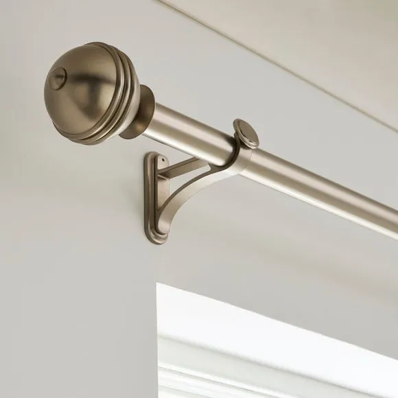 Traditional Ball Fixed Metal Curtain Pole with Rings 1
