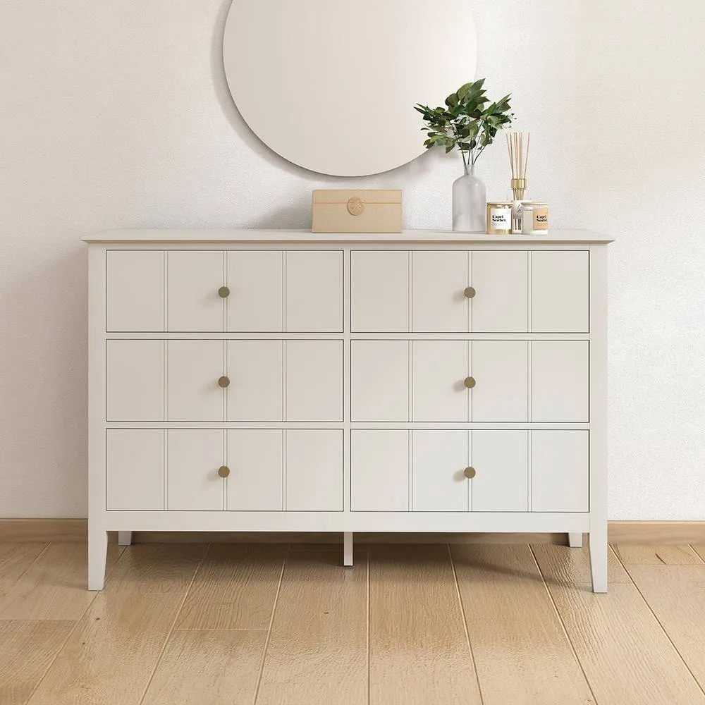 Melody Maison Ivory 6 Drawer Chest Of Drawers - Padstowe Ivory Range 5