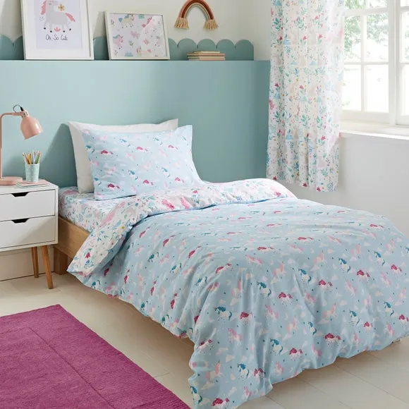Unicorn Meadow Polycotton Duvet Cover & Pillowcase Set 3
