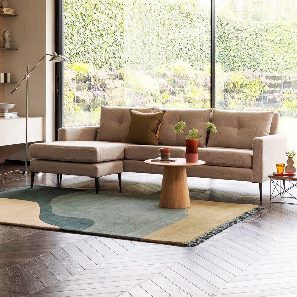 Heal's Brunel Corner Chaise Sofa Tassuta Oatmeal Black Feet 3