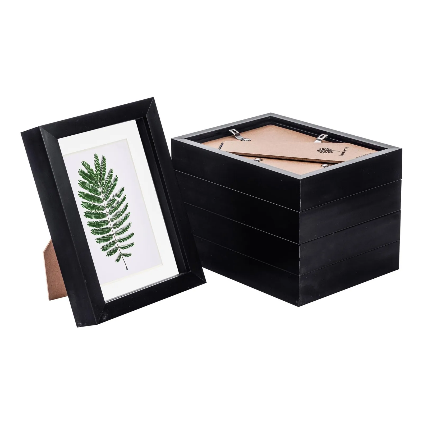 Nicola Spring 3D Box Photo Frames - 5 x 7" with 4 x 6" Mount - Black Mount - Pack of 5