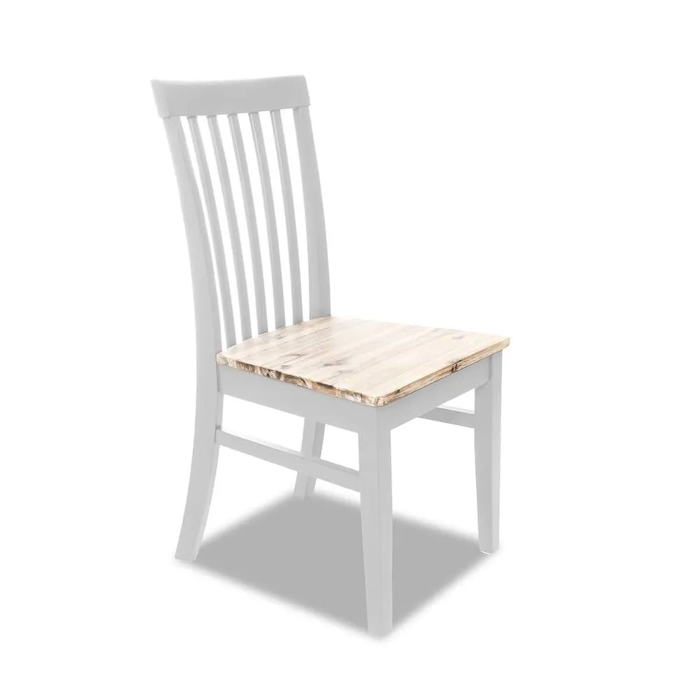 Statement Furniture Florence Highback Wooden Seat Chair in White 5