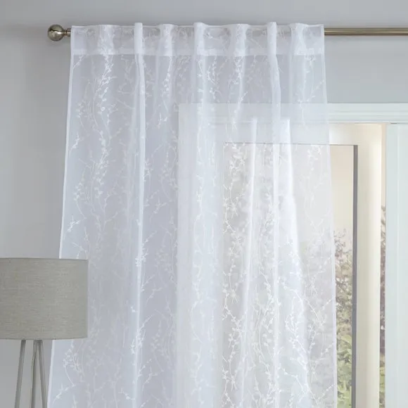 Belle Embroidery Slot Top Single Voile Panel