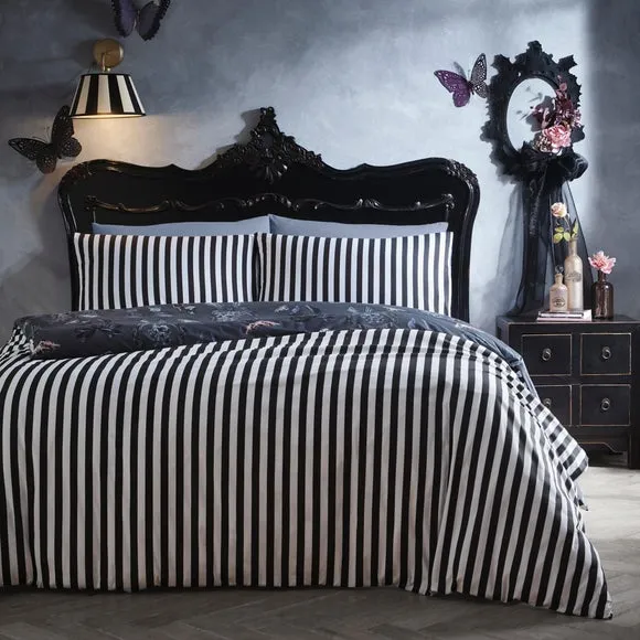 Fusion Bows Noir Polycotton Duvet Cover & Pillowcase Set 2