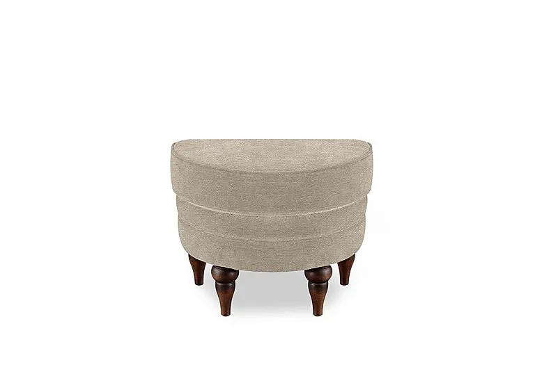 Harriet Fabric Half Moon Footstool with Walnut Feet