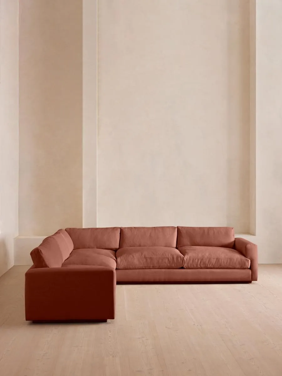 Mossley Corner Sofa, Linen, Sienna