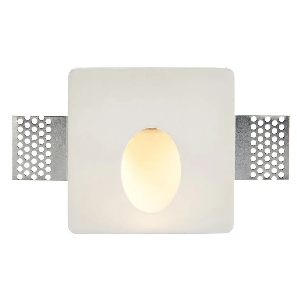 Netlighting Zeke Recessed Wall Light Trimless Square 1.5W White Plaster