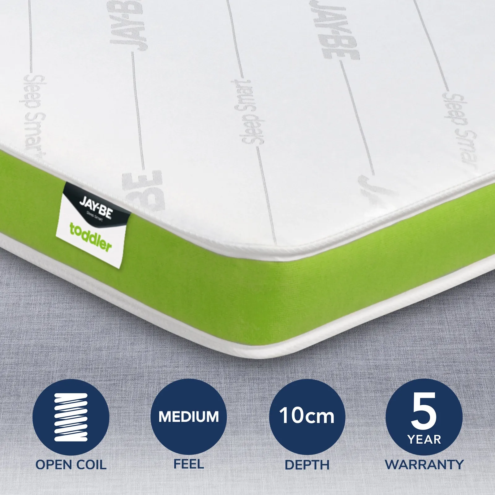 JayBe Toddler Medium Anti Allergy Foam Free Pocket Sprung Mattress White