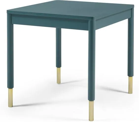 Alina Compact Dining Table, Teal and Brass