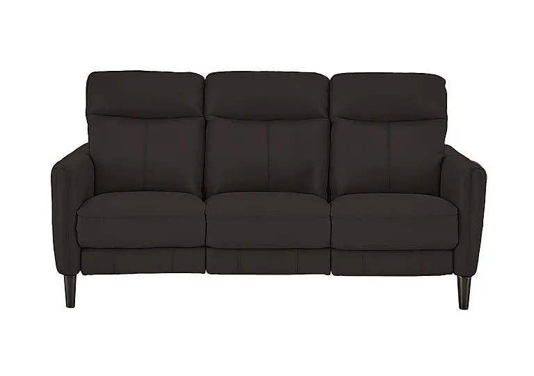 Compact Collection Petit 3 Seater Leather Sofa - Dark Chocolate