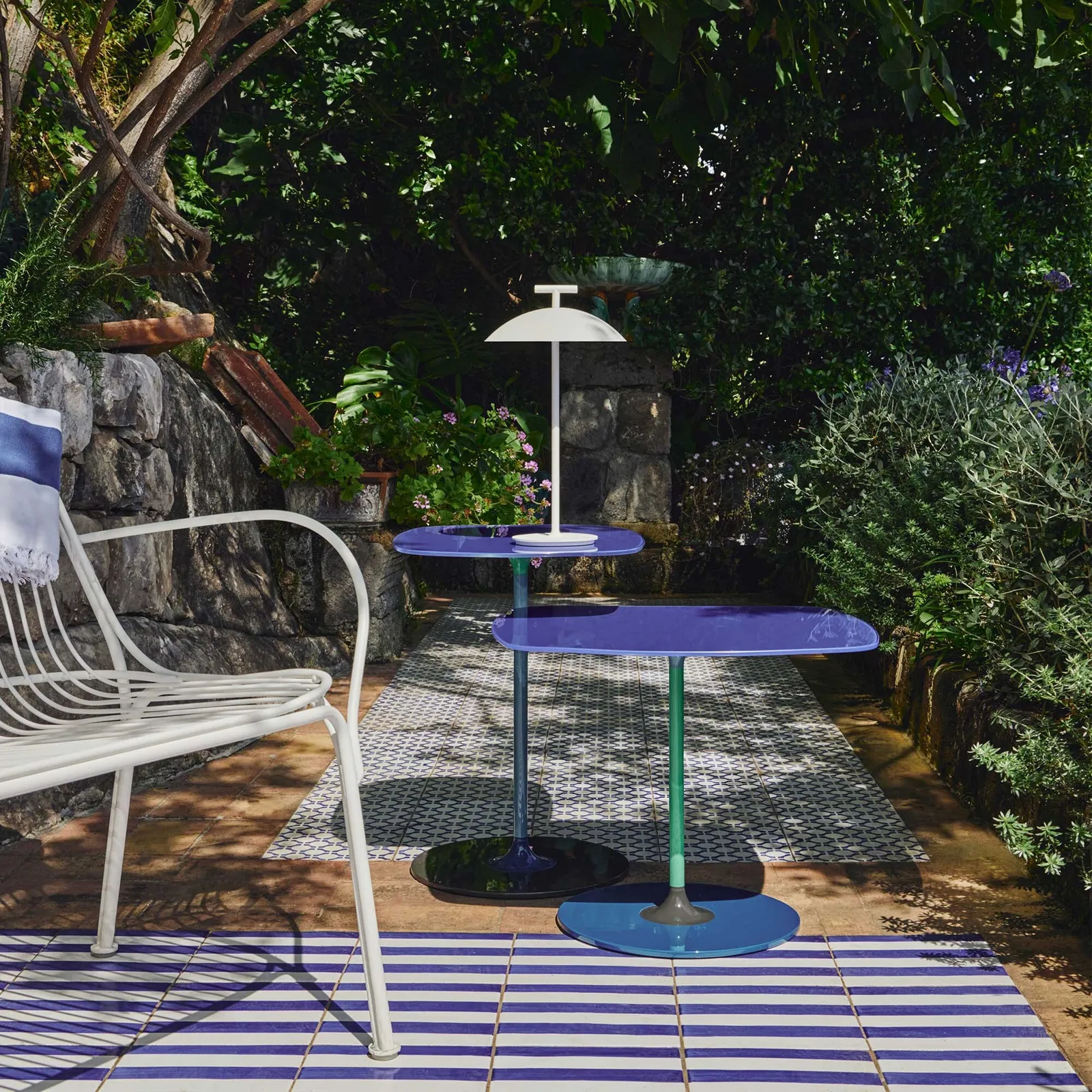 Kartell Thierry Side Table 33X50X50 Blue Glass | Barker & Stonehouse 2