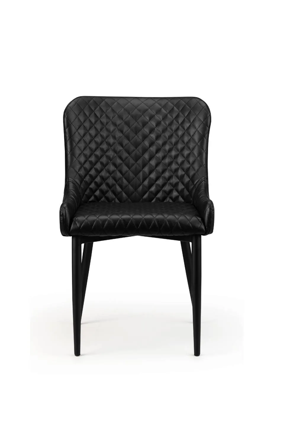 Julian Bowen Luxe Diamond Quilted Upholstered Dining Chair (Set of 2) in Black 6