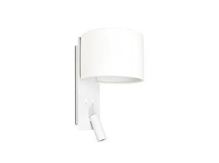 Netlighting Fold Wall Light White with Shade 1x E27 with Reading Light 3W