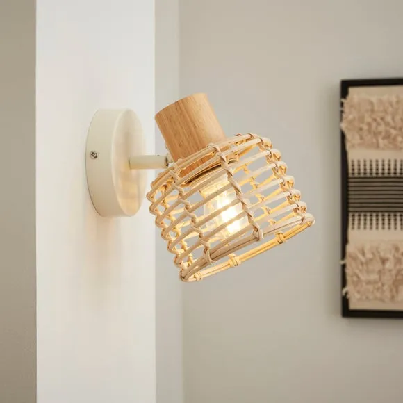 Emil Rattan Adjustable Wall Light