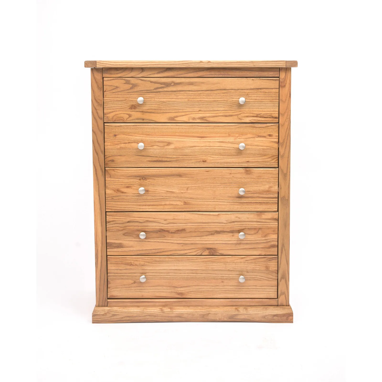 Cabinet Bits Salerno 5 Drawer Chest of Drawers Chrome Knob in Natural