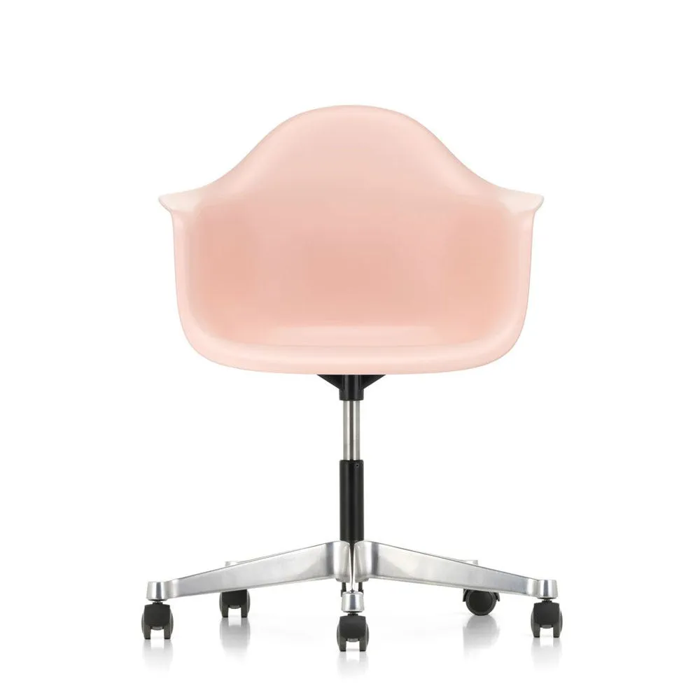 Vitra Eames PACC Armchair New Height Pale Rose Alumimium Base Hard Floor Castors 3