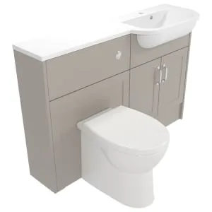 Deccado Padworth Soft Suede Right Hand 1200mm Slimline Fitted Vanity & Toilet Pan Unit Combination with Right Hand Basin 2