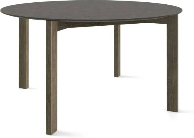 Niven 6 Seat Round Dining Table, Concrete & Smoked Oak