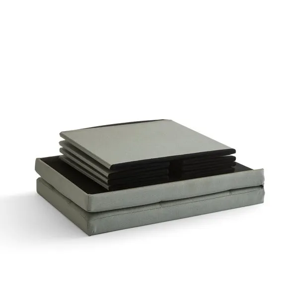 Faux Linen Bed Ottoman 4