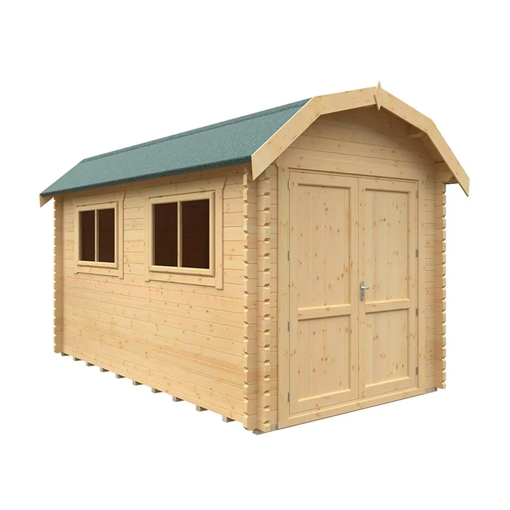 Buttercup Farm 14x8w The Alford Barn Plus 44mm Cabin - L415 x W235 x H277.6 cm in Natural 2