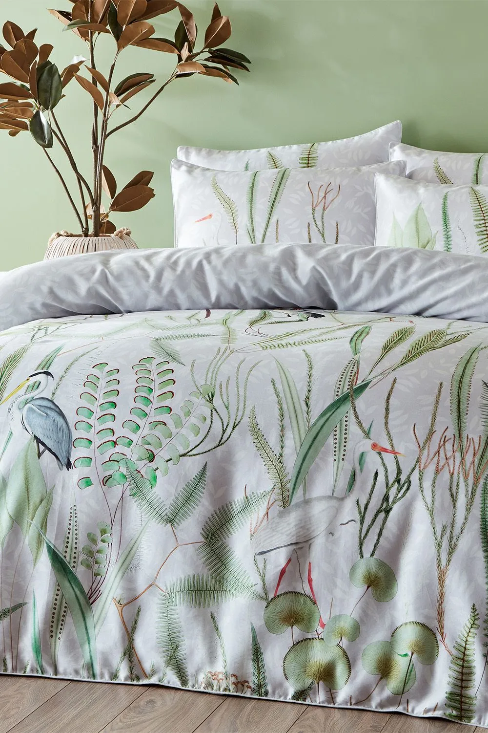 Paoletti Aaliyah Botanical 100% Cotton Duvet Cover Set 2
