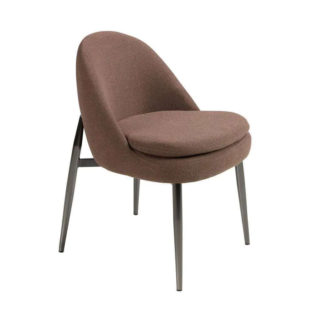 Angel Cerda Dark-Brown Fabric Dining Chair in Brown