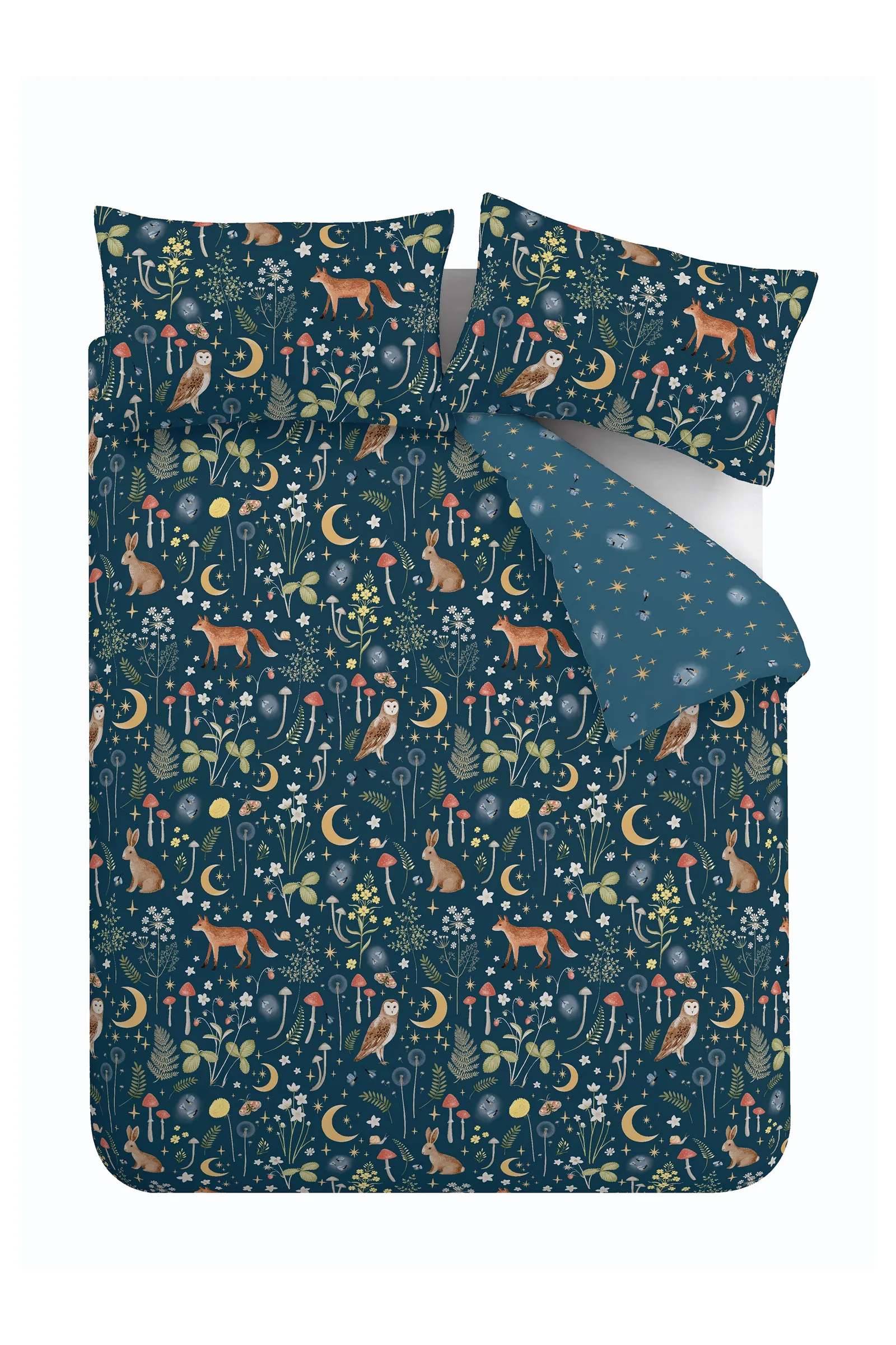 Catherine Lansfield 'Enchanted Twilight Animals' Reversible Duvet Cover Set in Navy 6