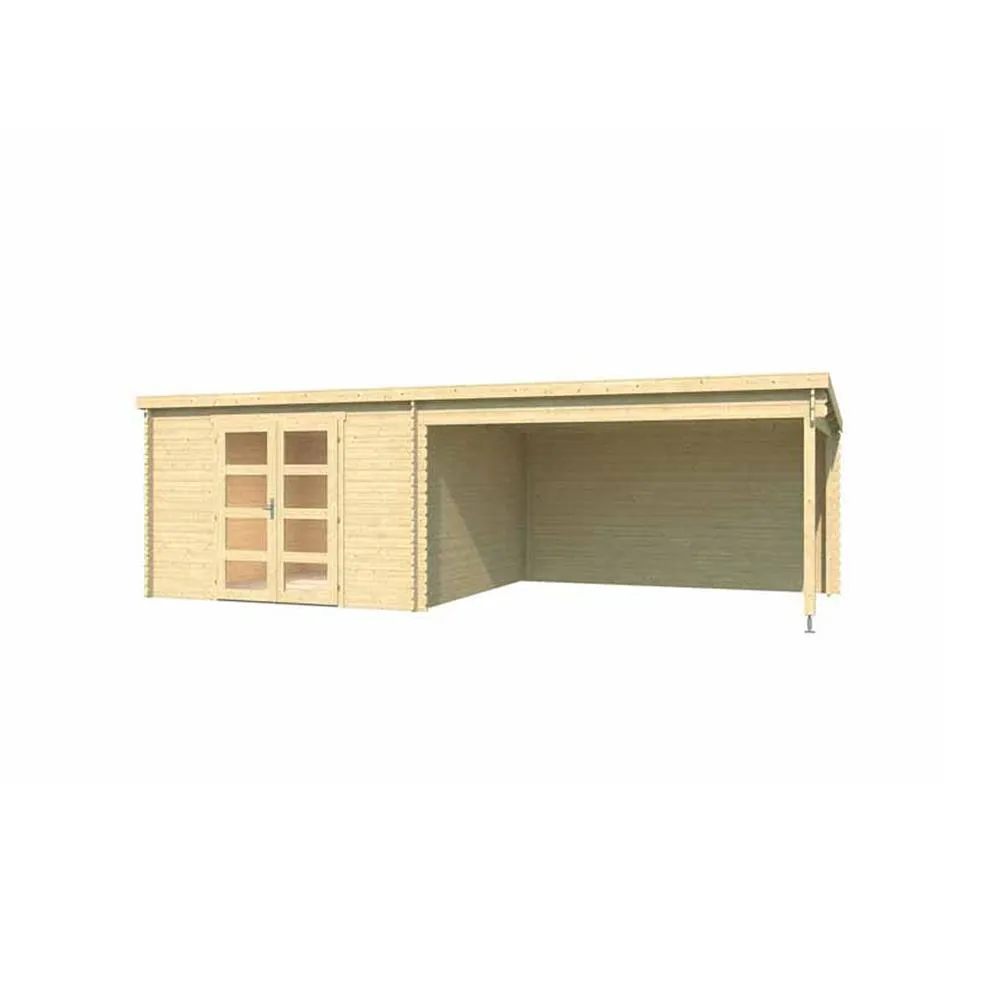 Lasita Maja Ltd New Orleans-Log Cabin, Garden Room, Home Office - L730xW359.1xH222.3cm in Natural 2