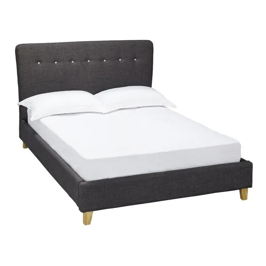 Portico Fabric King Size Bed In Grey