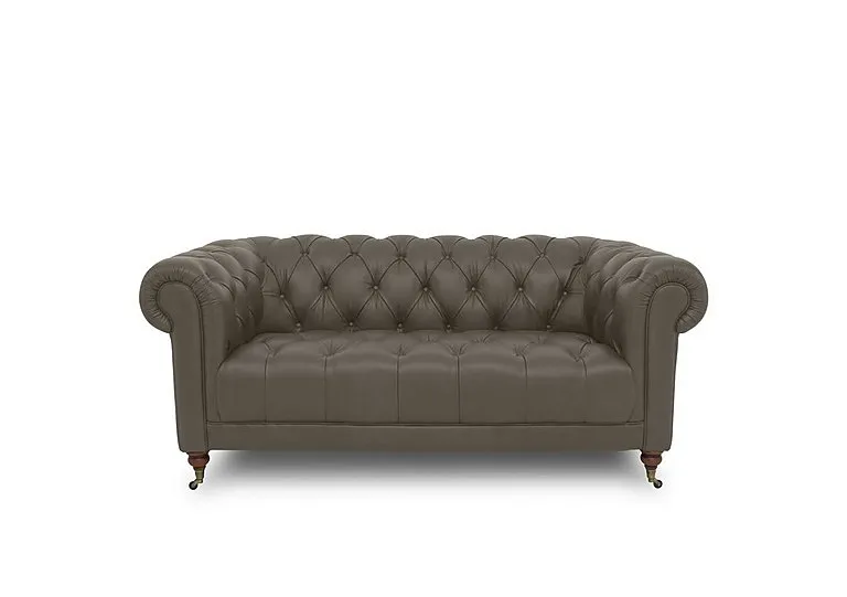 Columbus Leather 2 Seater Sofa with Castors