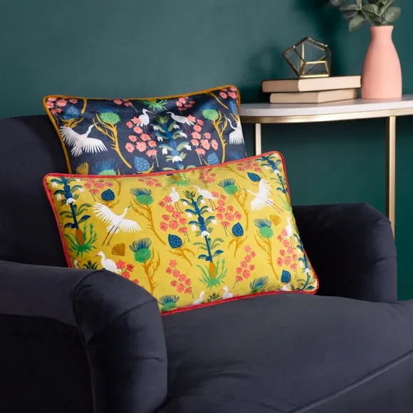 KateMerritt Herons Blue Piped Square Cushion 5